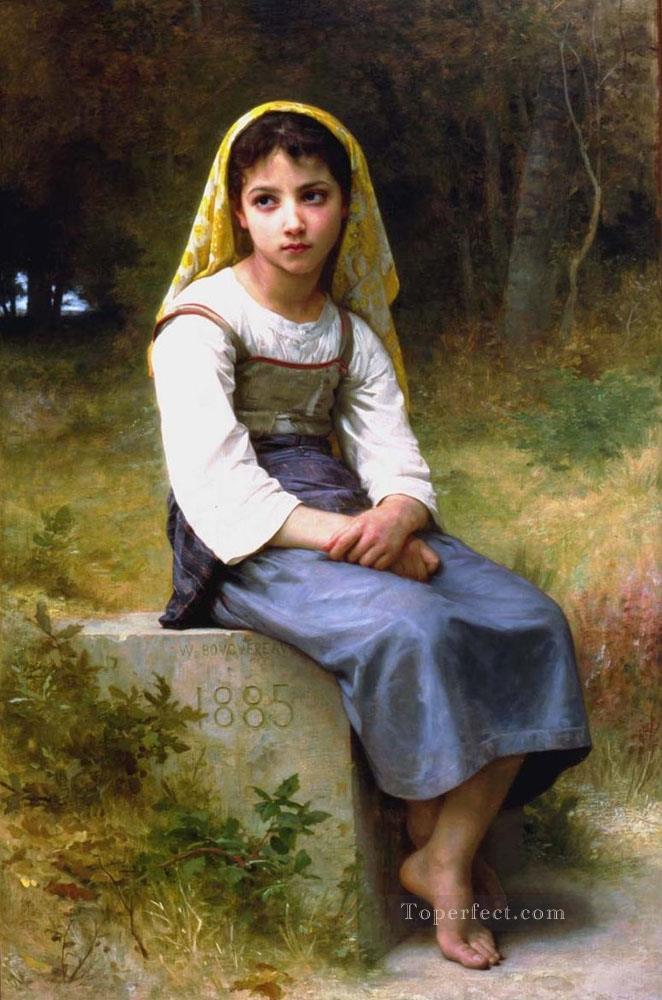 Meditación 1885 Realismo William Adolphe Bouguereau Pintura al óleo
